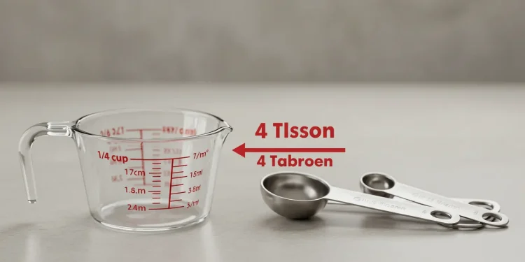 How many tablespoons in 14 cup