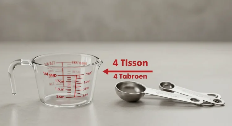 How many tablespoons in 14 cup